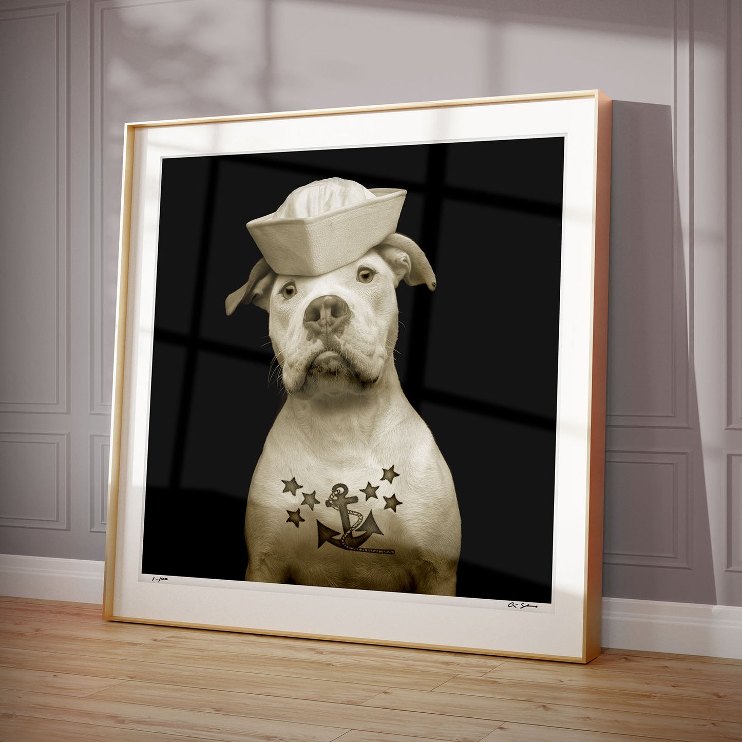 GIFT ART FOR A CAUSE x HOME BASE - SIGNED LIMITED EDITION 24x24 ART PRINT - FLUKE, THE SALTY DOG